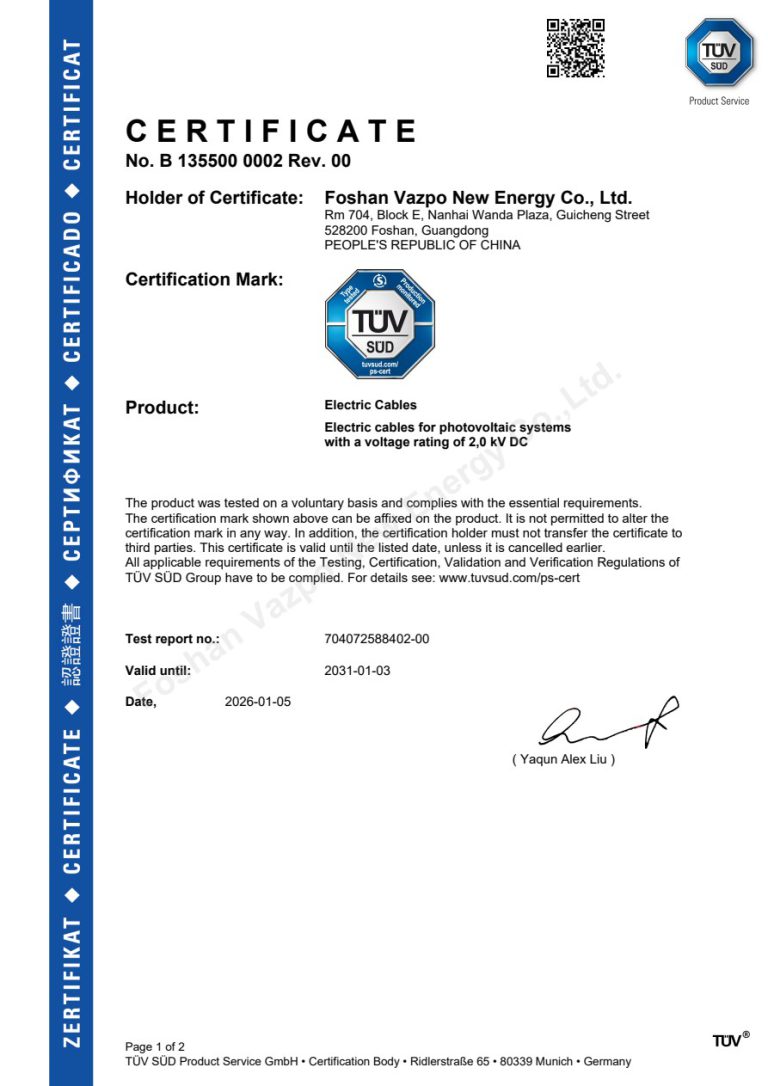 TUV- PV 2000DC-TCA